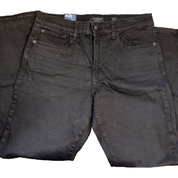 NWT LUCKY BRAND MEN'S 412 ATHLETIC SLIM FIT BLACK DENIM JEANS 34/32 - Picture 4 of 7